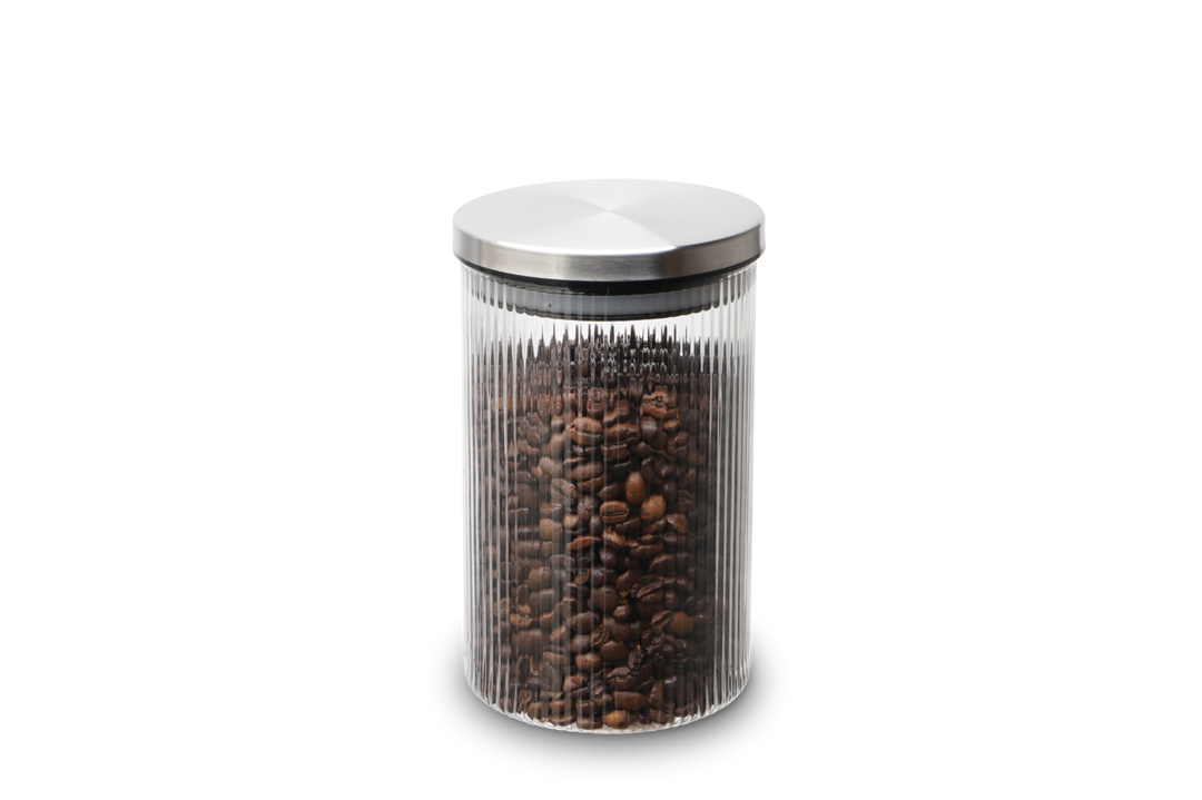 WEIS - Tarro de almacenamiento de vidrio de borosilicato acanalado 800ml