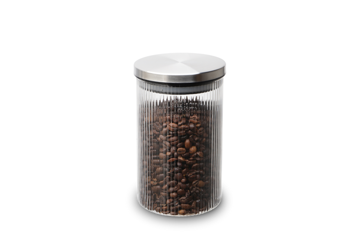 WEIS - Tarro de almacenamiento de vidrio de borosilicato acanalado 800ml