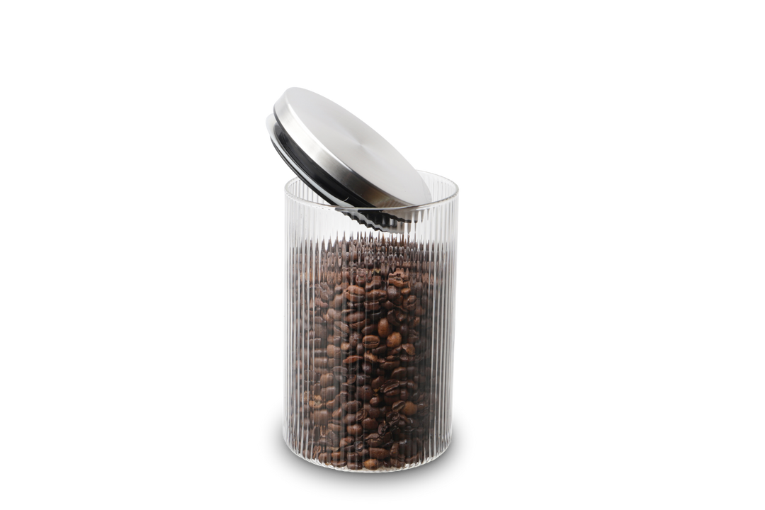 WEIS - Tarro de almacenamiento de vidrio de borosilicato acanalado 800ml