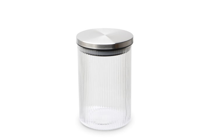 WEIS - Tarro de almacenamiento de vidrio de borosilicato acanalado 800ml