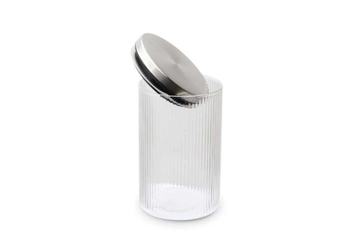 WEIS - Tarro de almacenamiento de vidrio de borosilicato acanalado 800ml
