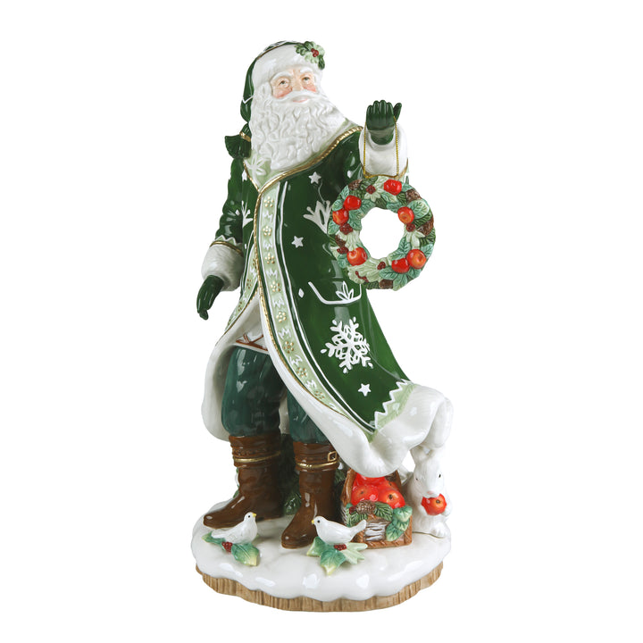 Fitz &amp; Floyd Winter Frost Santa mit Weihnachtskranz 45,5 cm - 2026
