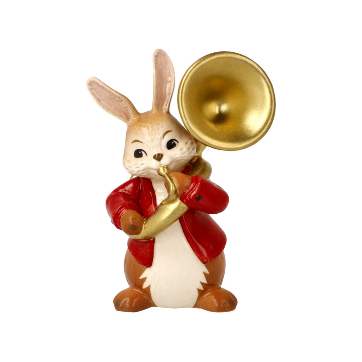 Goebel Cozy Tuba Player 8 cm - Easter Bunny made of Stoneware