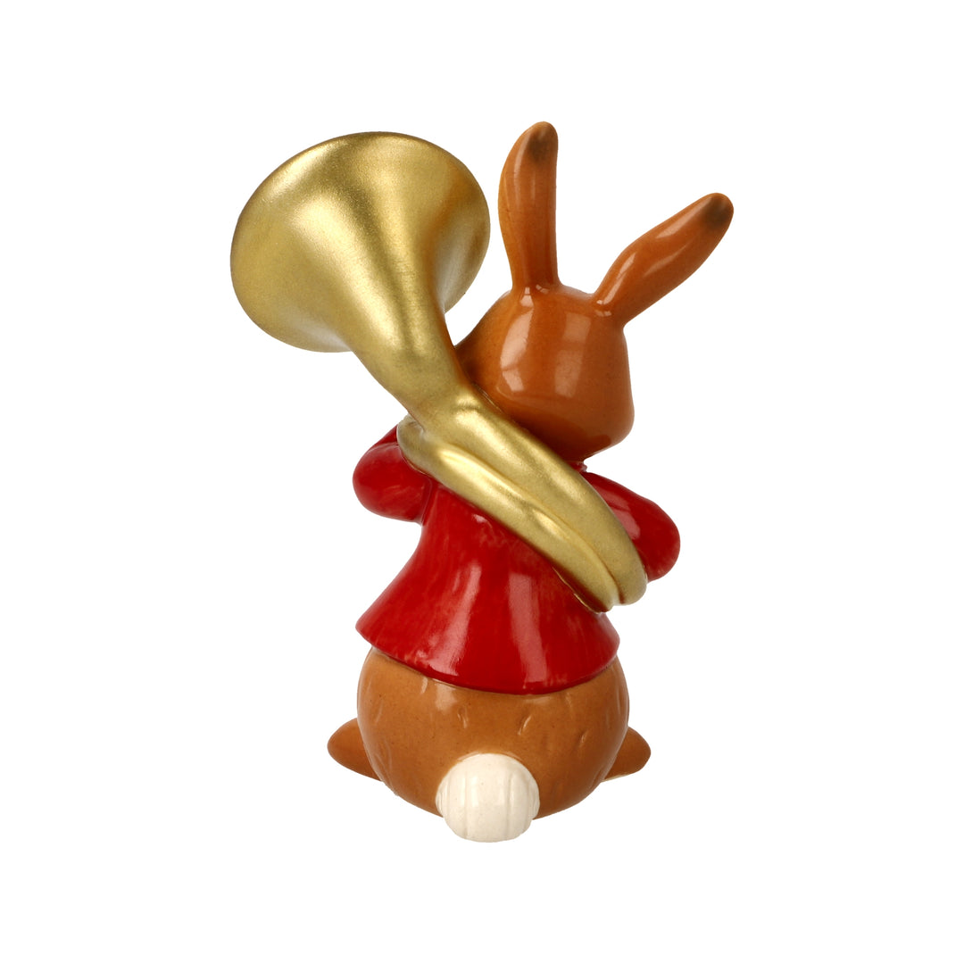 Goebel Cozy Tuba Player 8 cm - Easter Bunny made of Stoneware