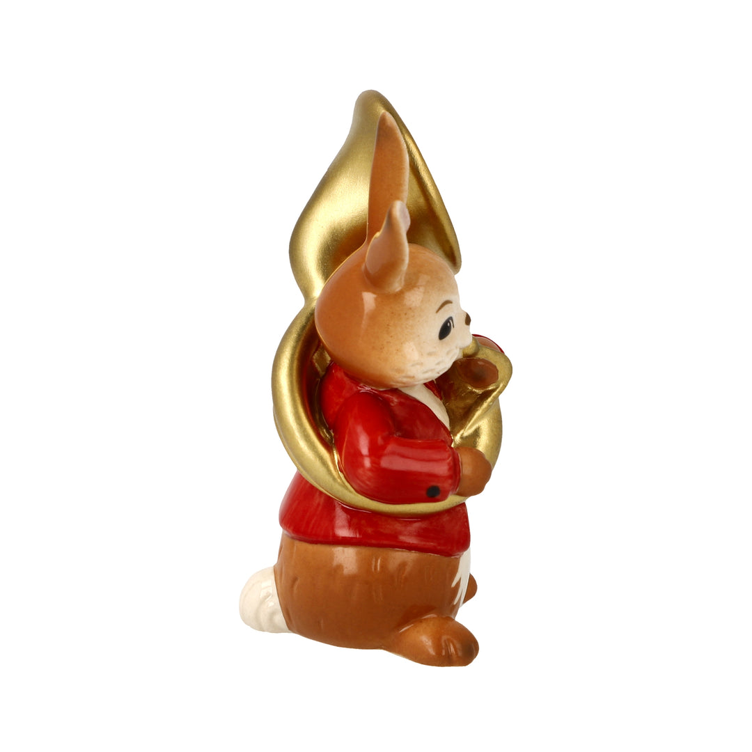Goebel Cozy Tuba Player 8 cm - Easter Bunny made of Stoneware