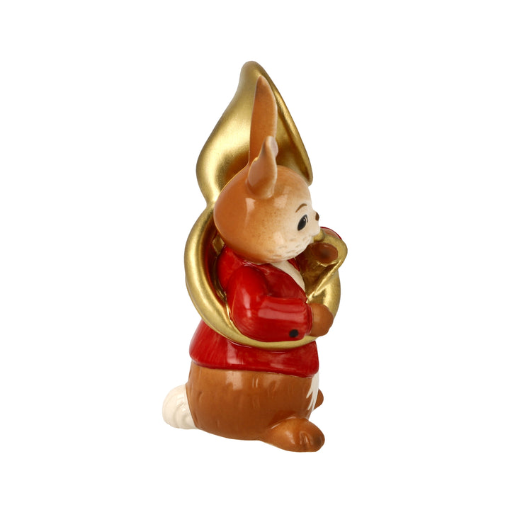 Goebel Cozy Tuba Player 8 cm - Easter Bunny made of Stoneware