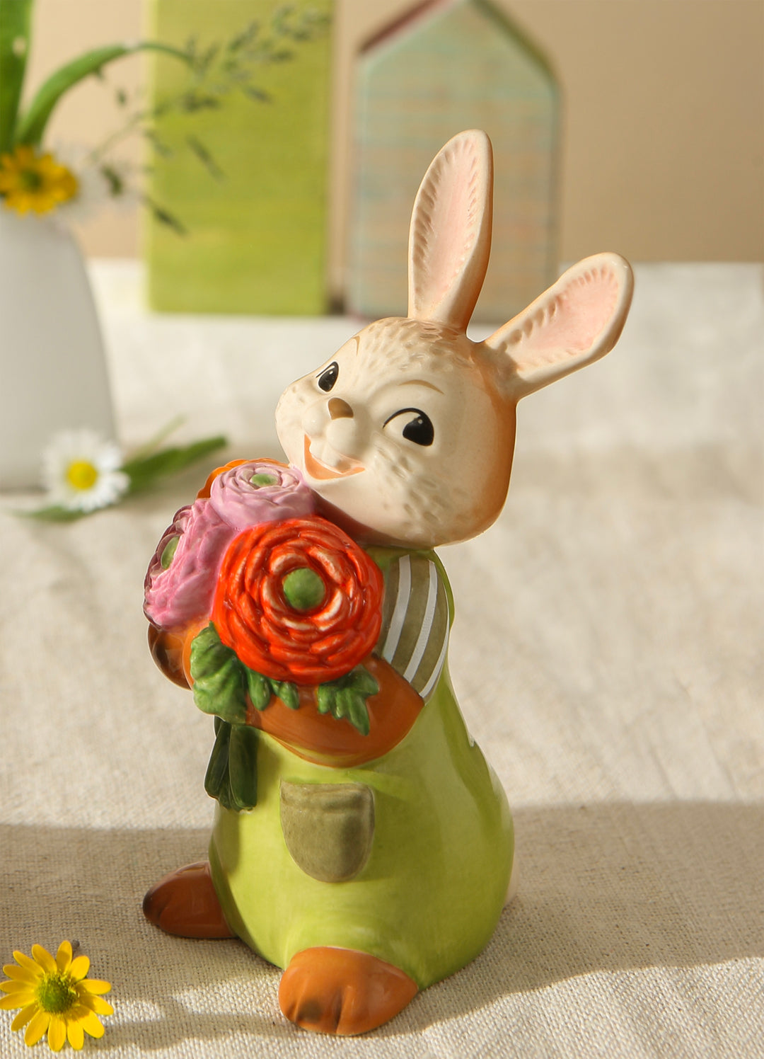 Goebel A Bouquet Full of Happiness 11.5 cm - Easter Bunny Made of Stoneware