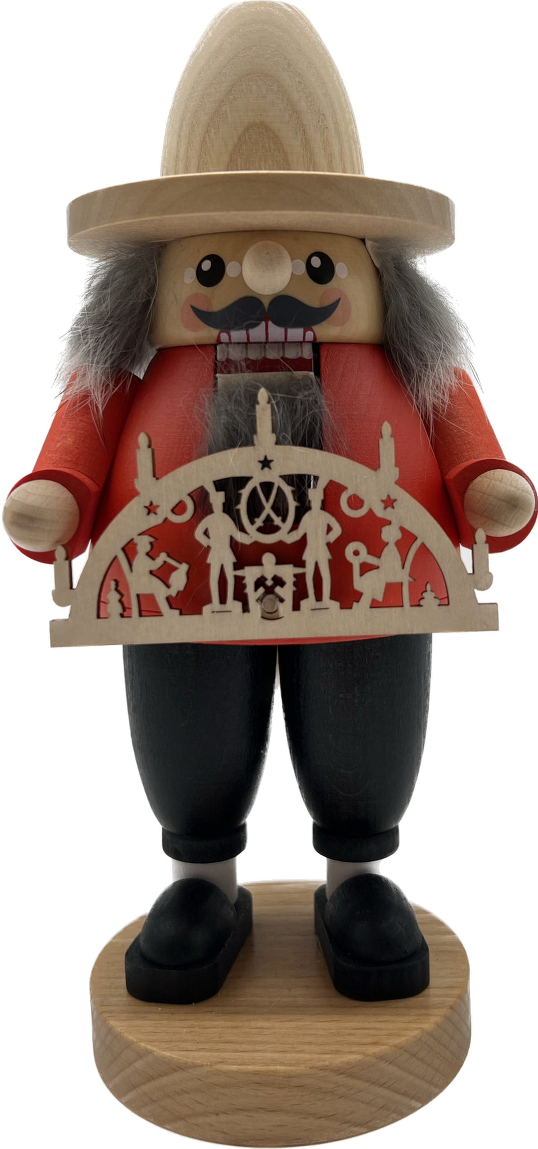 Nussknacker mit Schwibbogen, Glässer Volkskunst, 23cm RGL - 82687