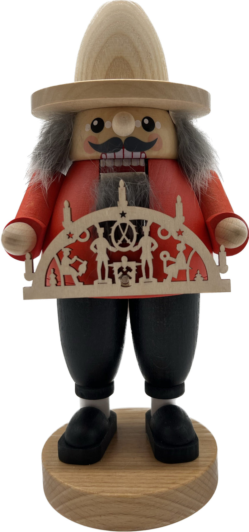Nussknacker mit Schwibbogen, Glässer Volkskunst, 23cm RGL - 82687