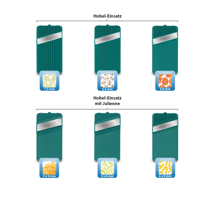 Genius - Nicer Dicer Mando, 12-piece set, dark petrol