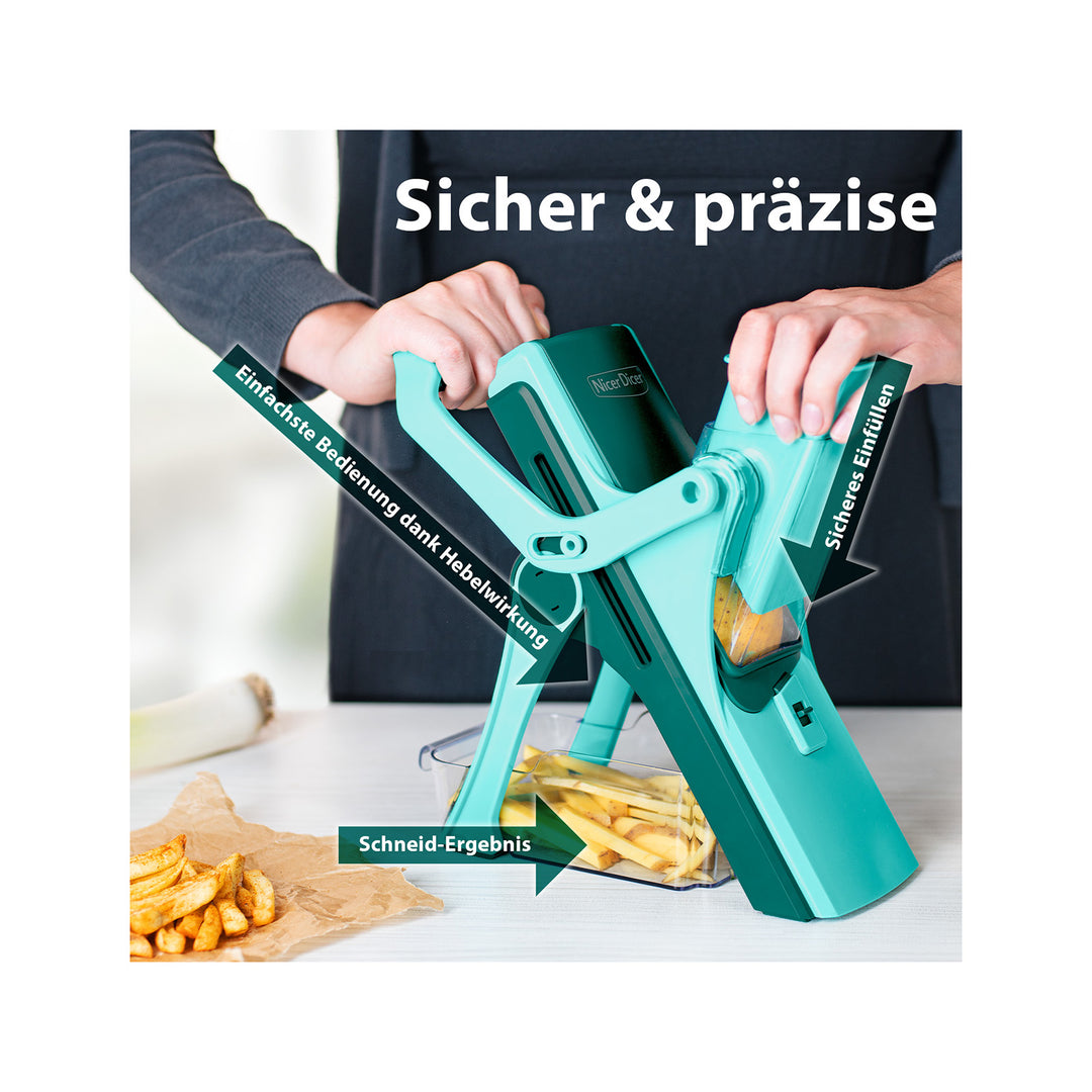 Genius - Nicer Dicer Mando, 12-piece set, dark petrol