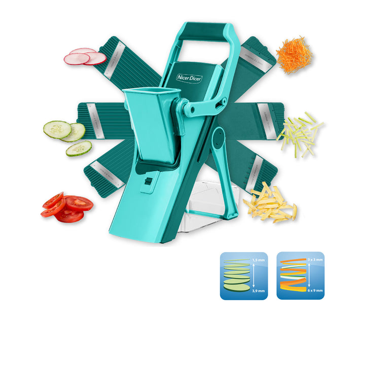 Genius - Nicer Dicer Mando, 12-piece set, dark petrol