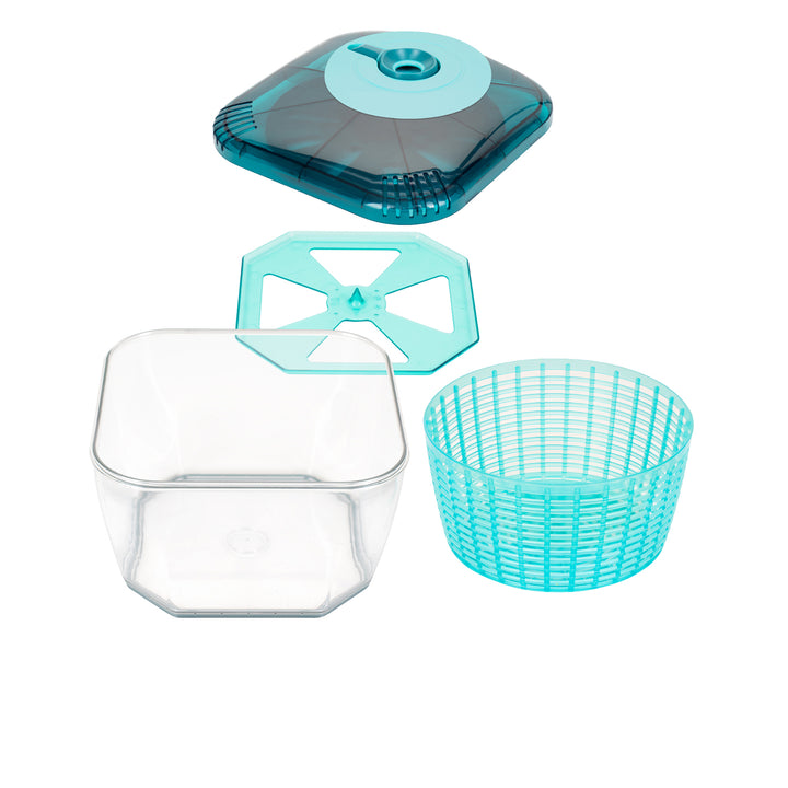 Genius - Nicer Dicer Chef Professional Salad Spinner Set 4-piece, dark petrol
