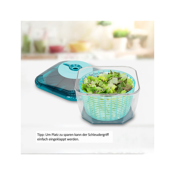 Genius - Nicer Dicer Chef Professional Salad Spinner Set 4-piece, dark petrol