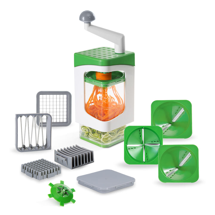 Genius - Nicer Dicer Julietti Spiral Slicer incl. Cutting Inserts (13-piece set), lime green