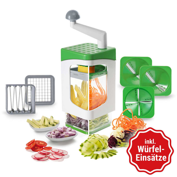 Genius - Nicer Dicer Julietti Spiral Slicer incl. Cutting Inserts (13-piece set), lime green