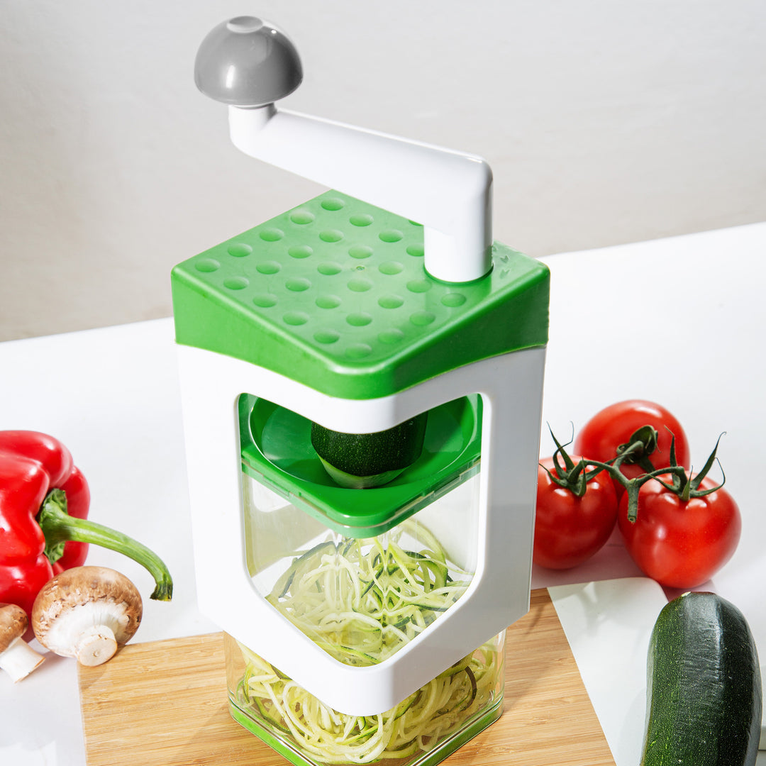 Genius - Nicer Dicer Julietti Spiral Slicer incl. Cutting Inserts (13-piece set), lime green