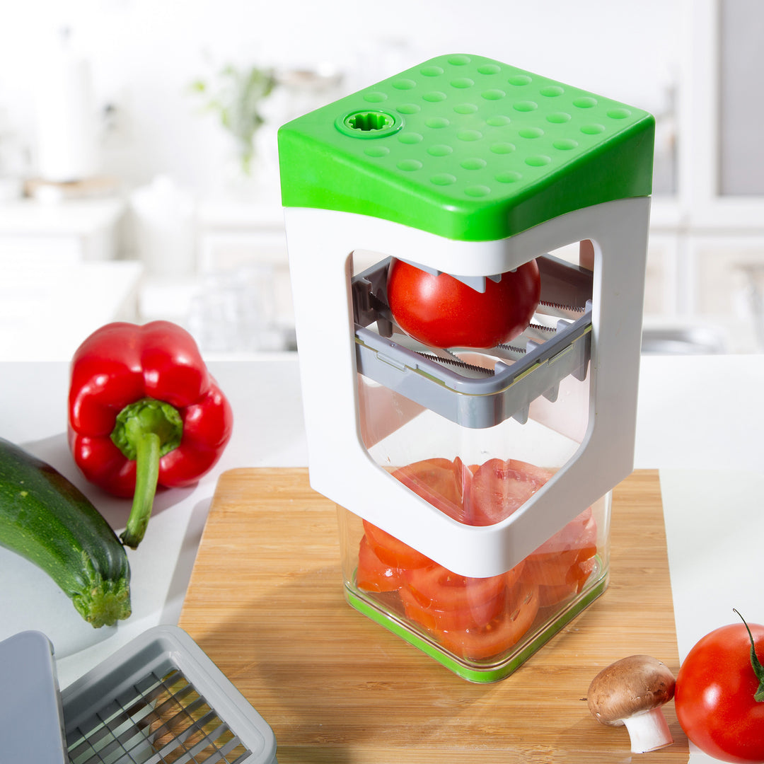 Genius - Nicer Dicer Julietti Spiral Slicer incl. Cutting Inserts (13-piece set), lime green