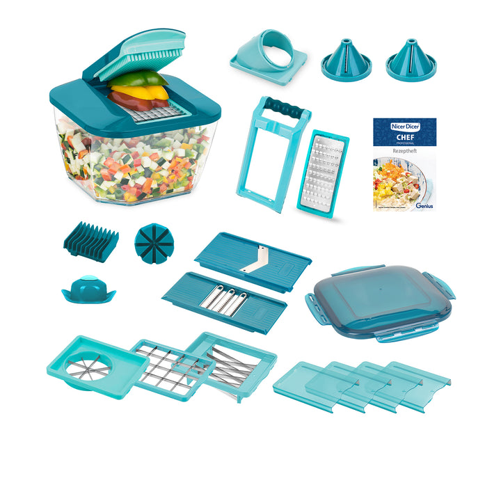 Genius - Nicer Dicer Chef Professional Set 23-delig, donker petrol
