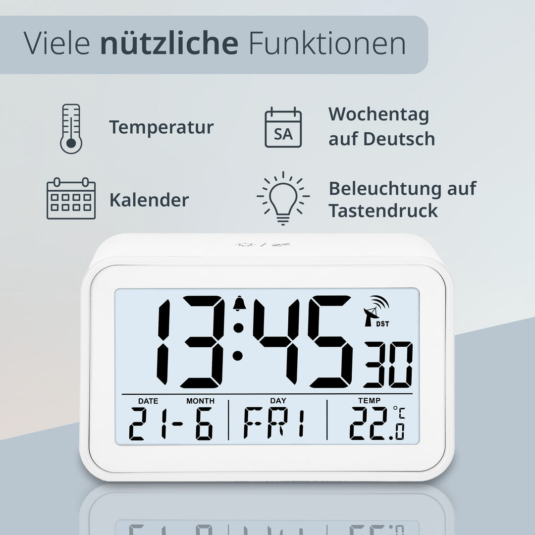 ADE-CK2306-1 - ADE - Digitaler DCF - Funkwecker in weiß