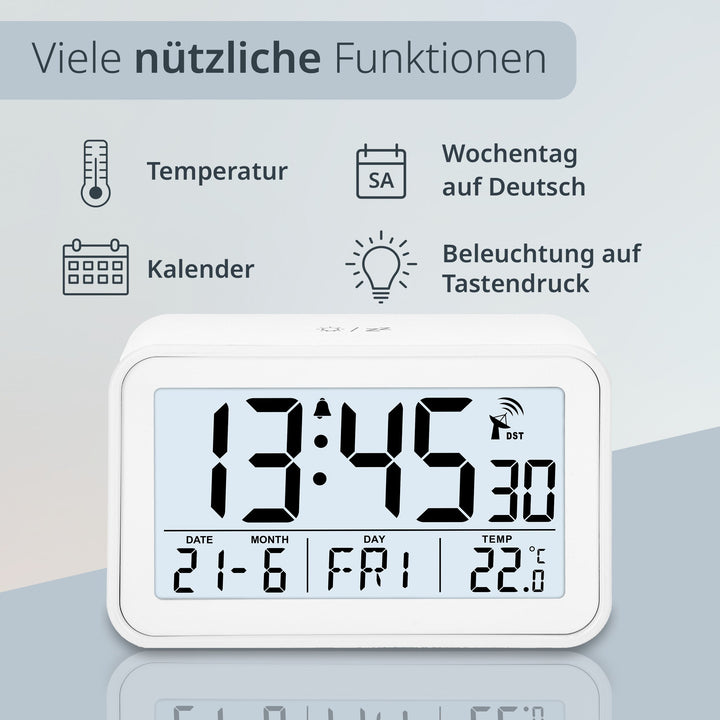 ADE-CK2306-1 - ADE - Digitaler DCF - Funkwecker in weiß