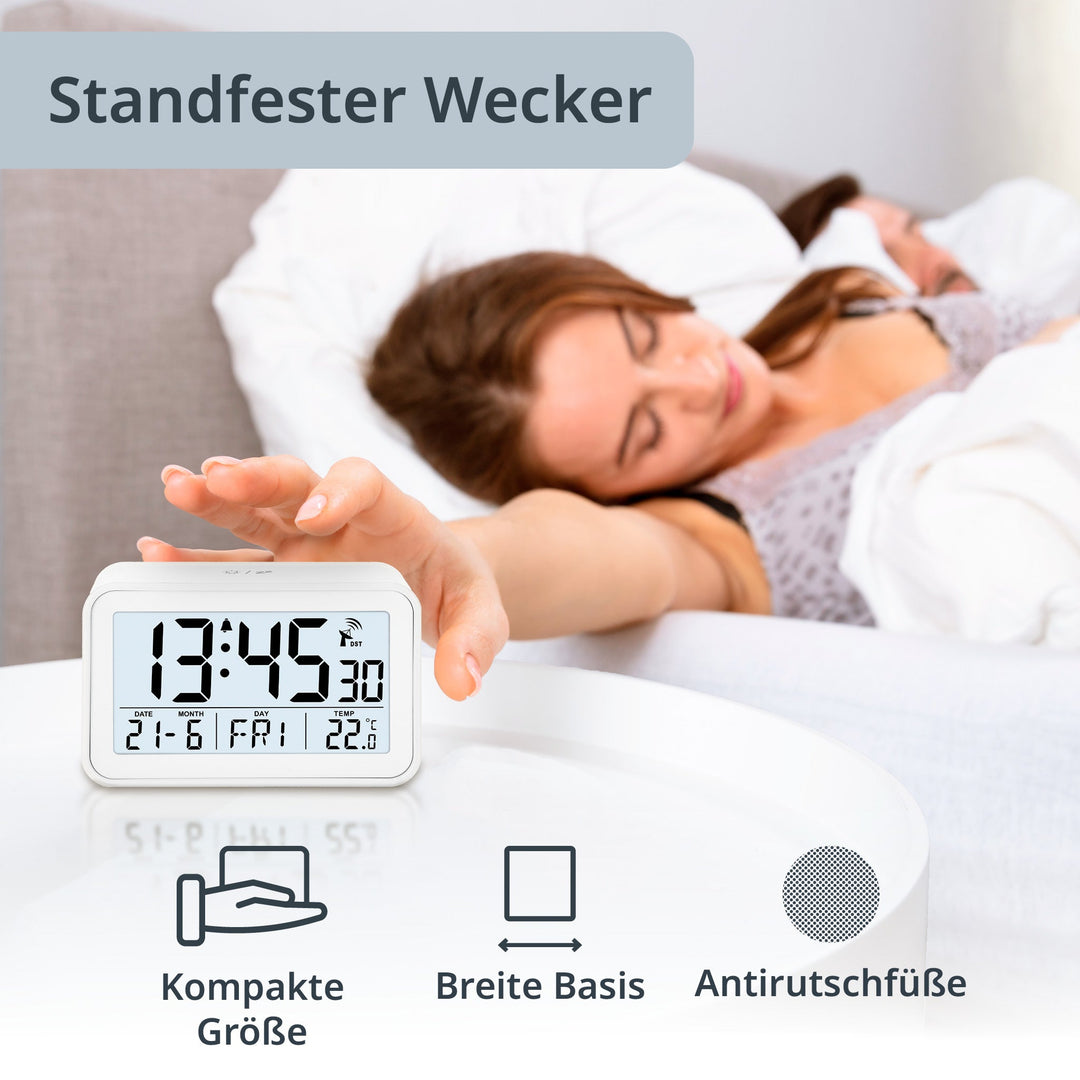 ADE-CK2306-1 - ADE - Digitaler DCF - Funkwecker in weiß