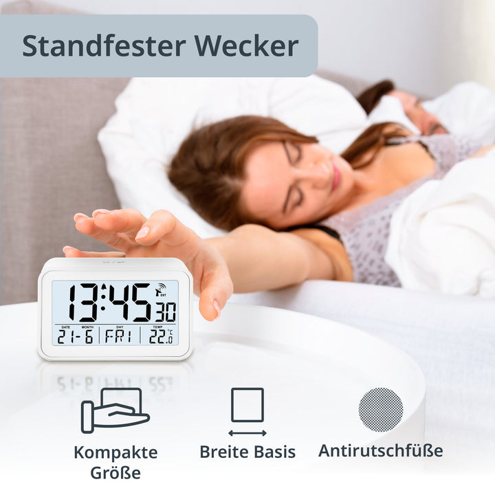 ADE-CK2306-1 - ADE - Digitaler DCF - Funkwecker in weiß