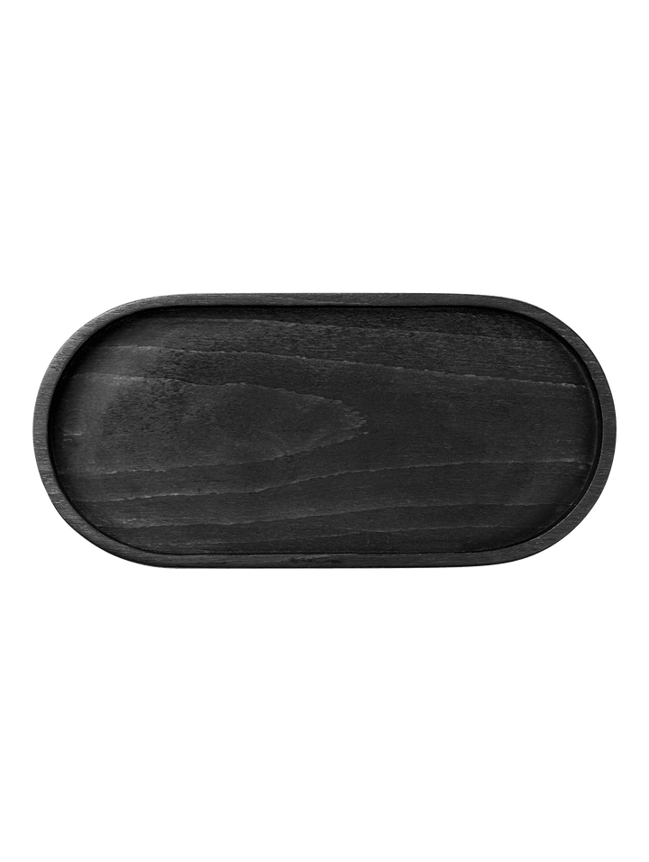 ASA-53707900 - ASA, Holztablett oval schwarz, aus Buche, 23 x 11cm / H2cm