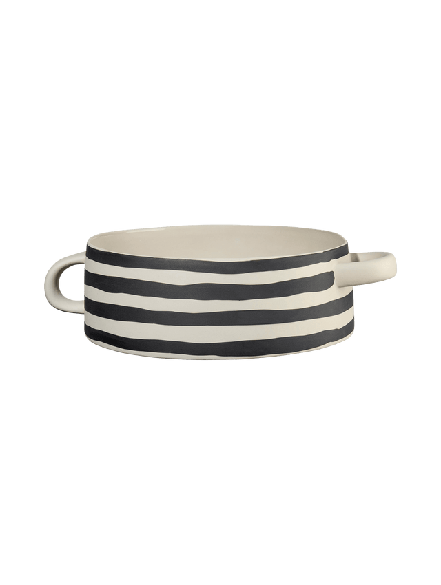 ASA-84140130 - Asa, Schale gestreift, D. 21 cm, H. 7,5 cm, Handarbeit