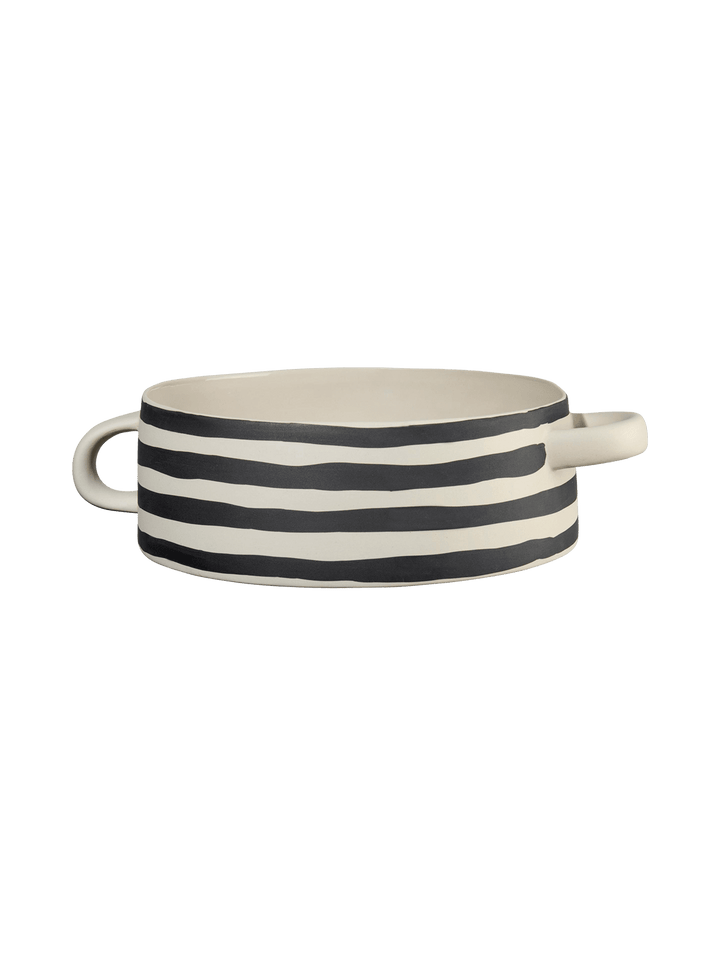 ASA-84140130 - Asa, Schale gestreift, D. 21 cm, H. 7,5 cm, Handarbeit