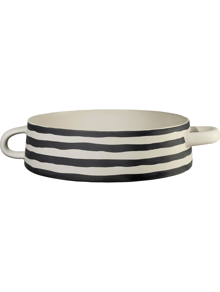 ASA-84141130 - Asa, Schale gestreift mit Griffe D. 30 cm, H. 8,5 cm