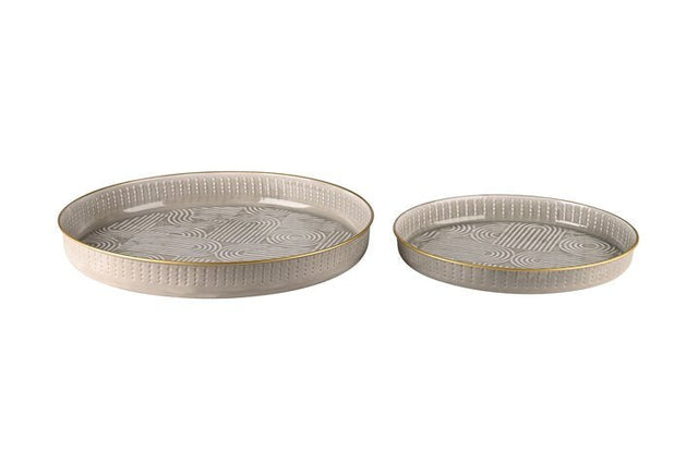 GICO - 1174804004 - Atay, Tablett 2tlg. Set, D35/45cm, Metall, grau