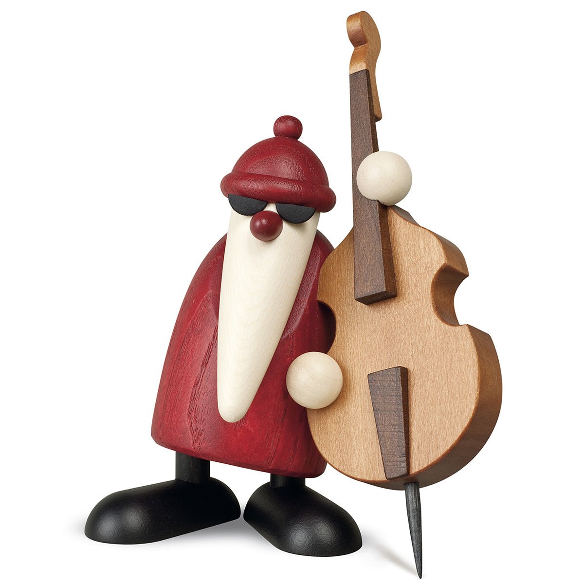 KOE - 6533 - Bjoern Koehler - Kapelle Weihnachtsmann am Kontrabass rot