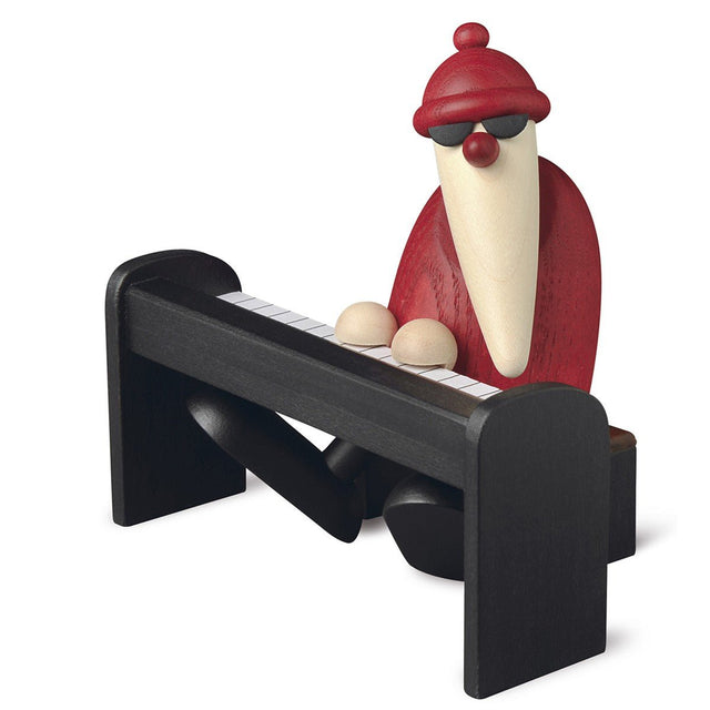 KOE-6530schwarz - Bjoern Koehler - Kapelle Weihnachtsmann am Piano, schwarz
