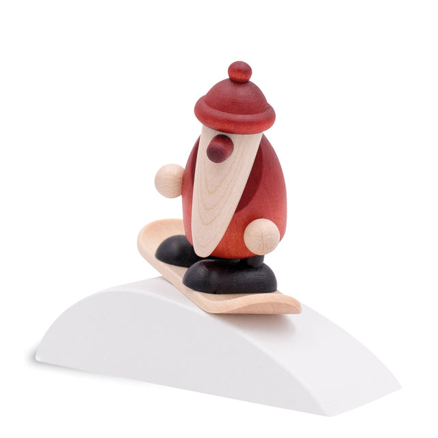 KOE - 116010 - Bjoern Koehler - Miniaturset 7 - Weihnachtsmann auf Snowboard mit Hügel, klein rot