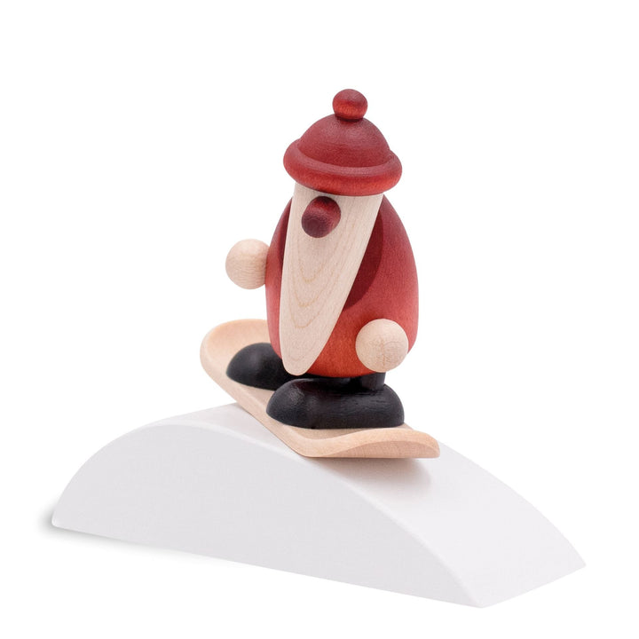 KOE - 116010 - Bjoern Koehler - Miniaturset 7 - Weihnachtsmann auf Snowboard mit Hügel, klein rot