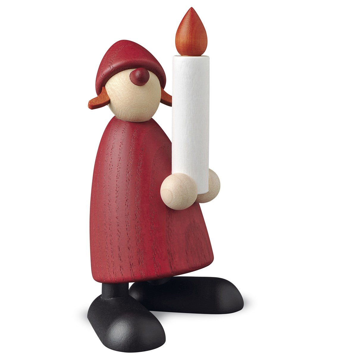 KOE-6434 - Bjoern Koehler - 'Julkvinna med ljus, liten, röd, 9,5 cm'