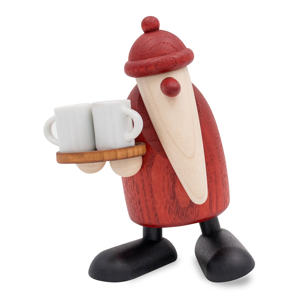 KOE - 6548 - Bjoern Koehler - Papá Noel como camarero de vino caliente, pequeño, rojo 9,5 cm