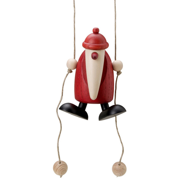 KOE - 670 - Bjoern Koehler - Weihnachtsmann kletternd, klein, rot 9cm, Kletterweg 80 cm
