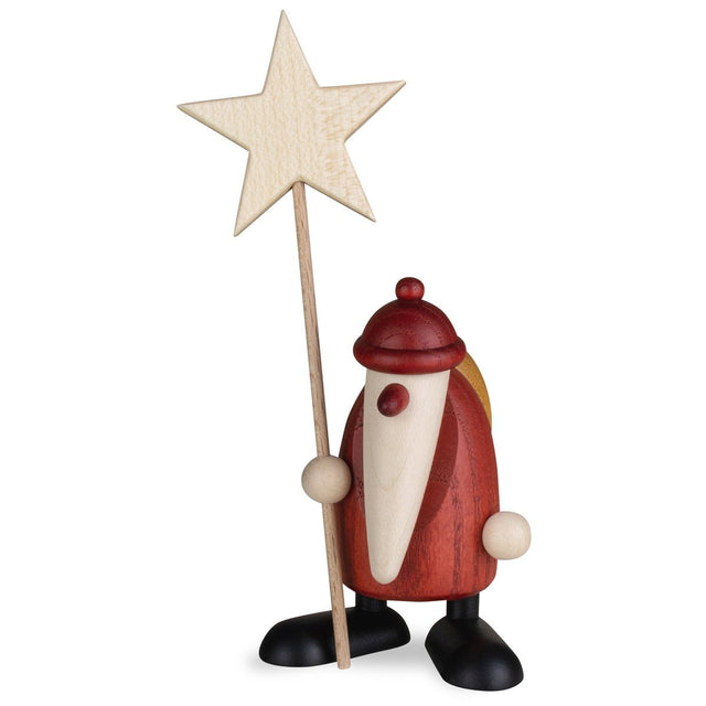 KOE - 6098 - Bjoern Koehler - Weihnachtsmann mit Stern, klein, rot 9cm