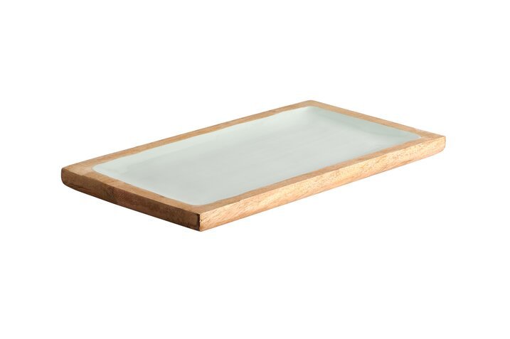 GICO - 1126104036 - Bouthose, Tablett M, Gift Company, Mangoholz, rechteckig, hellgrün