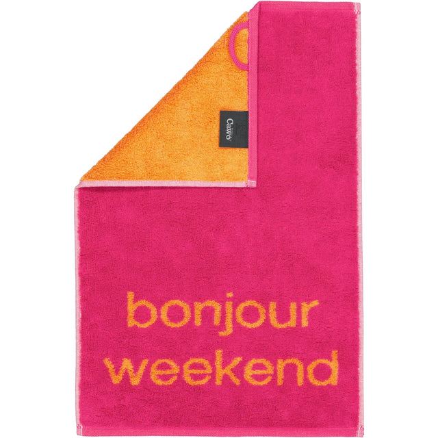 CAW-100-5-s30/50 - Cawö - Postcard Towels - bonjour weekend, 30/50cm