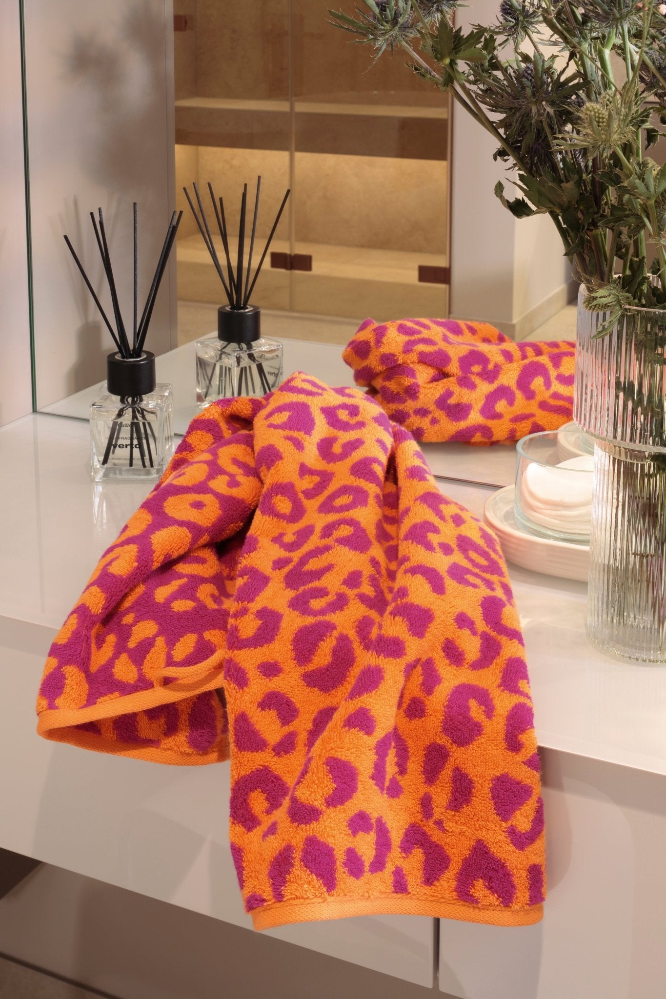 CAW-540-23-s80/150 - Cawö Duschtuch, Two - Tone Leo pink, 80/150cm