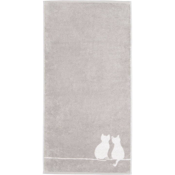 CAW-6263-76-s30/50 - Cawö - Gästetuch - Cute Cats You &amp; Me - platin/weiß, 30/50cm