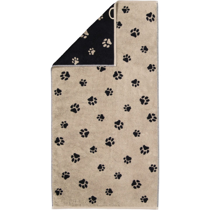 CAW-6247-93-s30/50 - Cawö - Gästetuch - We Love Dogs Paws- beige/schwarz, 30/50cm