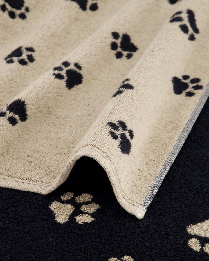 CAW-6247-93-s30/50 - Cawö - Gästetuch - We Love Dogs Paws- beige/schwarz, 30/50cm