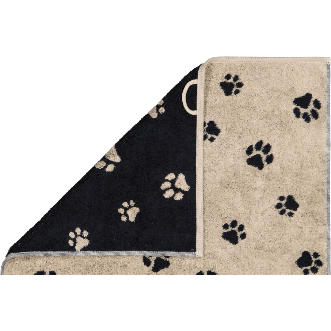 CAW-6247-93-s30/50 - Cawö - Gästetuch - We Love Dogs Paws- beige/schwarz, 30/50cm