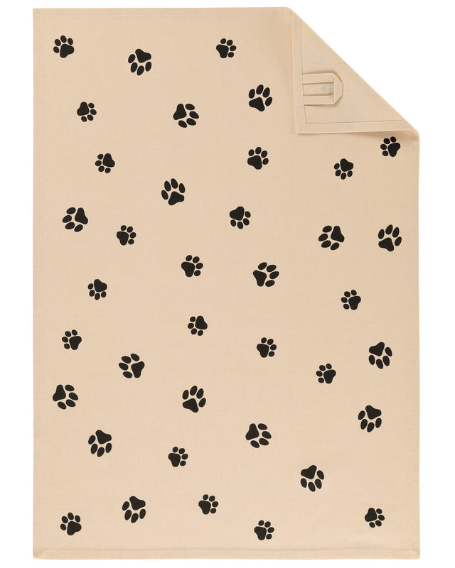 CAW-6247-93-s50/70 - Cawö Home Geschirrtücher, Cuisine WE LOVE DOGS Paws, schwarz/beige, 50/70cm