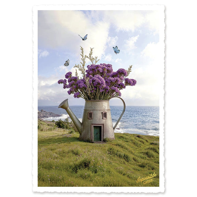 CHI-IC252 - chic.mic - Impossible Card Postkarte - Blumen Gießkanne