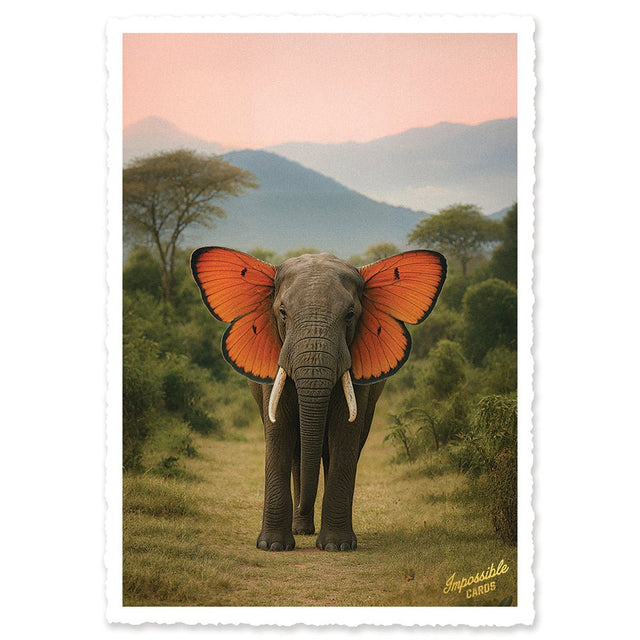 CHI-IC210 - chic.mic - Impossible Card Postkarte - Butterfly Elephant